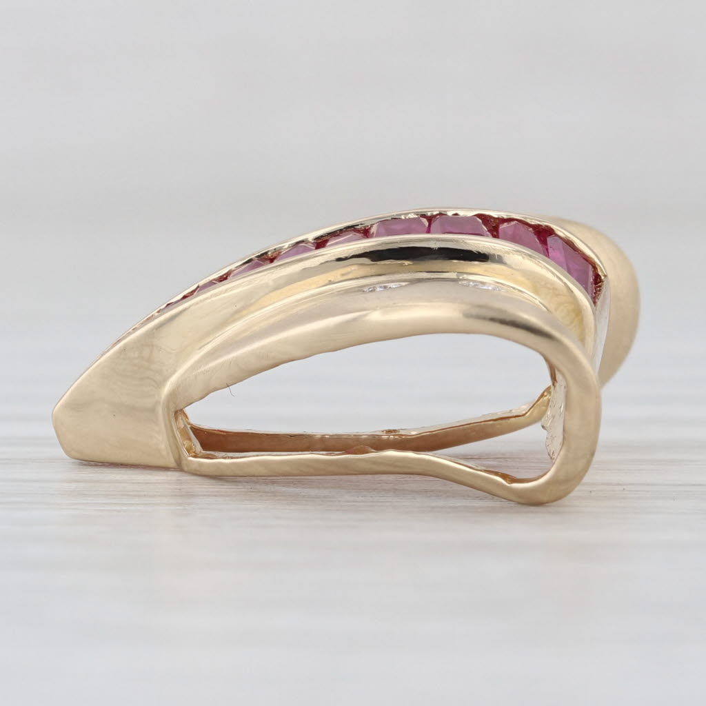 0.83ctw Ruby Diamond Slide Pendant 14k Yellow Gold
