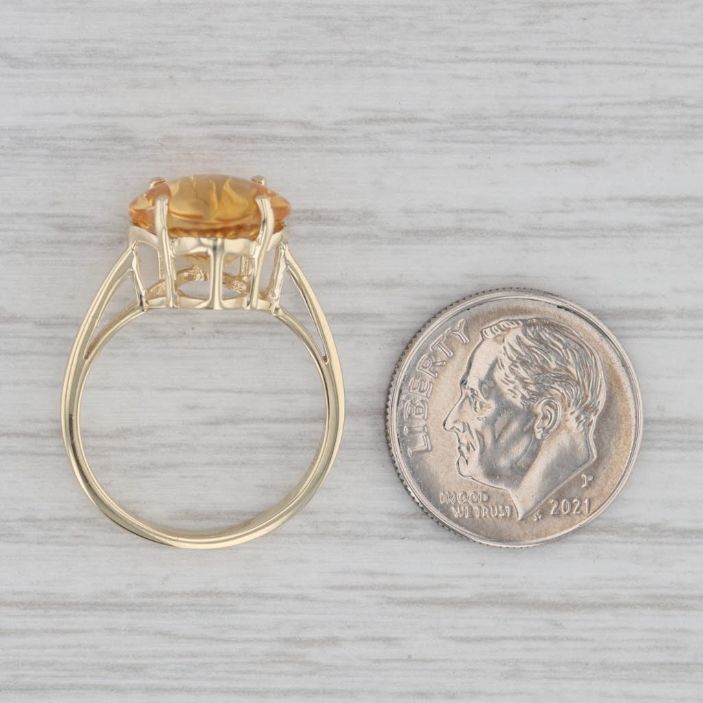 Gray 4ct Cushion Citrine Solitaire Ring 10k Yellow Gold Size 6.25
