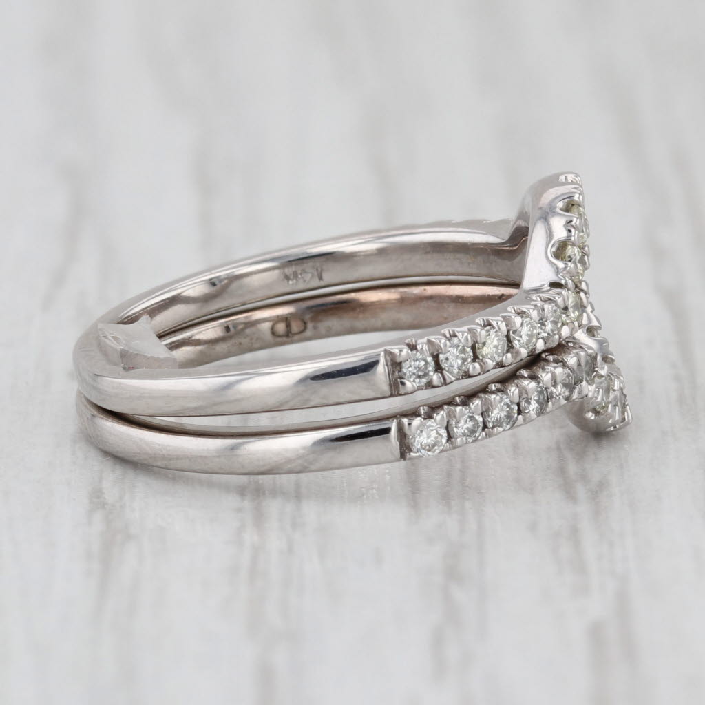 0.50ctw Contoured Diamond Rings Jacket Anniversary Wedding Band 14k Gold Size 7