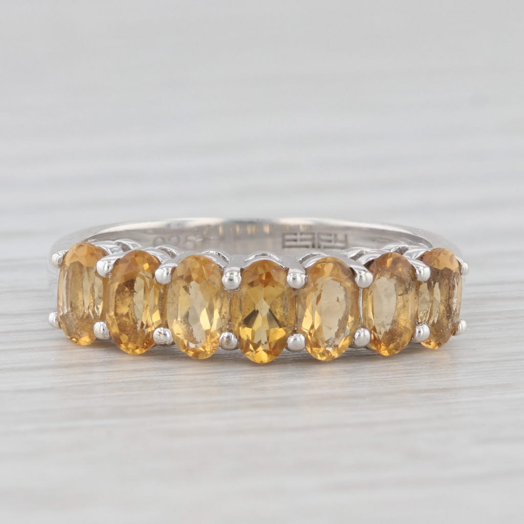 Light Gray Effy 1.75ctw Yellow Orange Citrine Ring Sterling Silver Size 7.25 Stackable