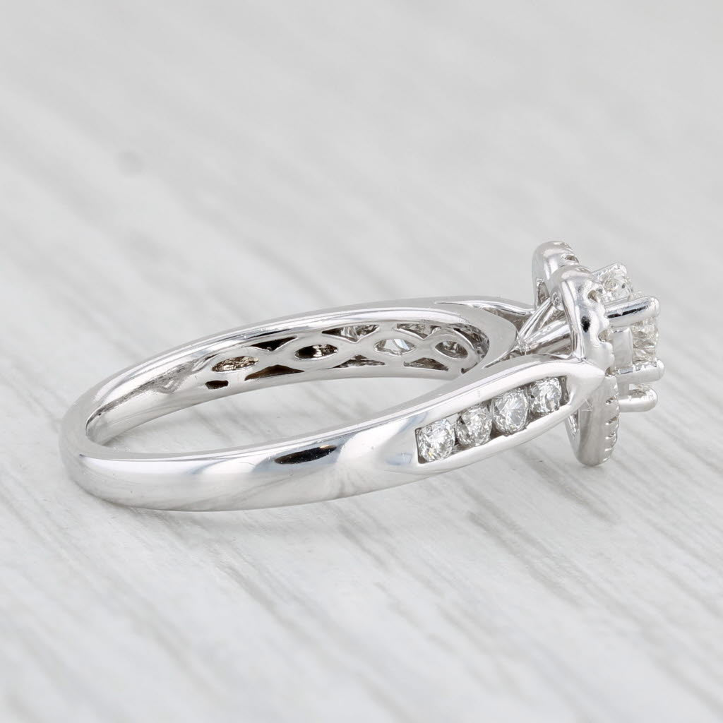 Light Gray 0.56ctw Diamond Heart Halo Ring 14k White Gold Size 5.5 Engagement