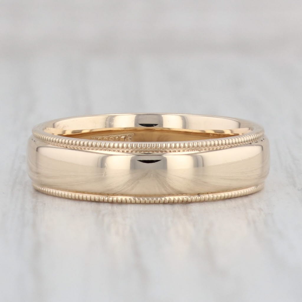 Light Gray Vintage Traub Orange Blossom Ring 14k Yellow Gold Size 8 Wedding Band Stackable