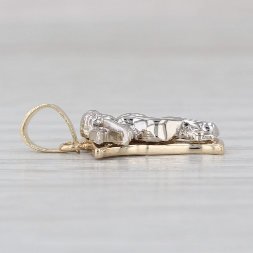 Letter Initial P Guardian Angel Cherub Pendant 14k Yellow White Gold