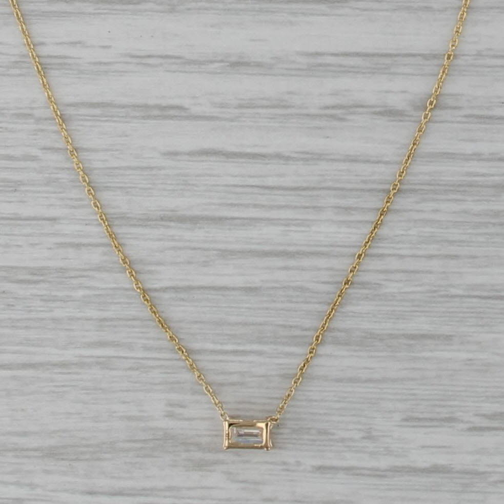 0.30ct Diamond Solitaire Pendant Necklace 14k Gold Adjustable Cable Chain