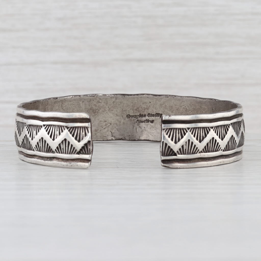 Douglas Etsitty Vintage Navajo Cuff Bracelet Sterling Silver Native American