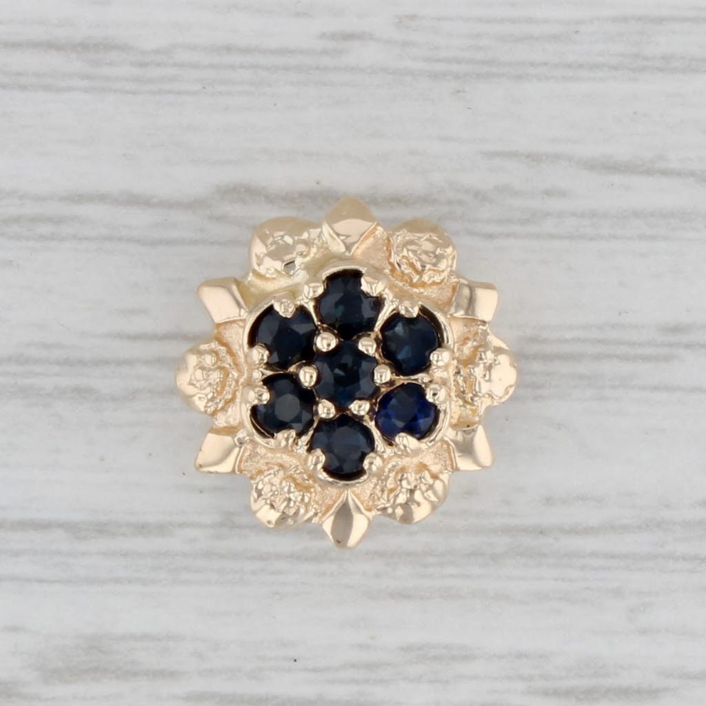 Gray Vintage 0.60ctw Blue Sapphire Slide Bracelet Charm 14k Gold Richard Glatter