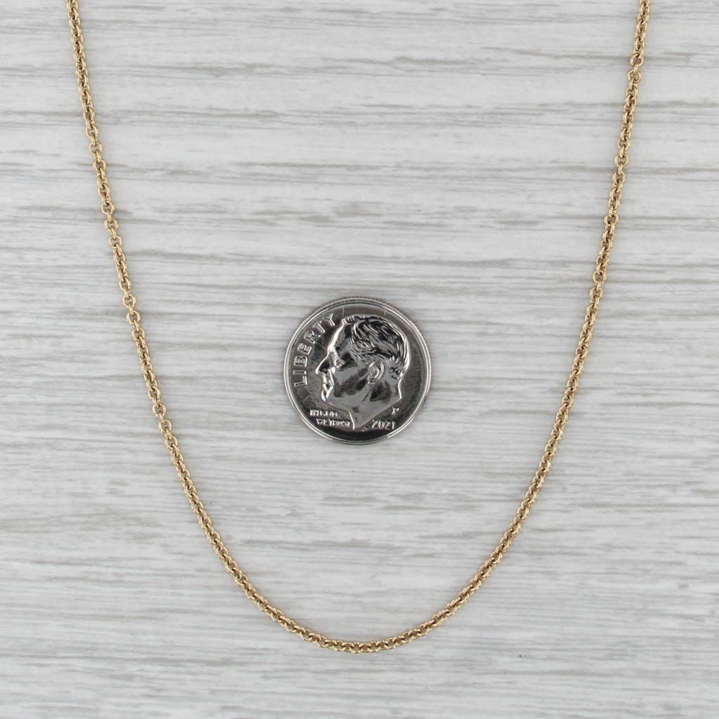 16" 1mm Cable Chain Necklace 18k Yellow Gold