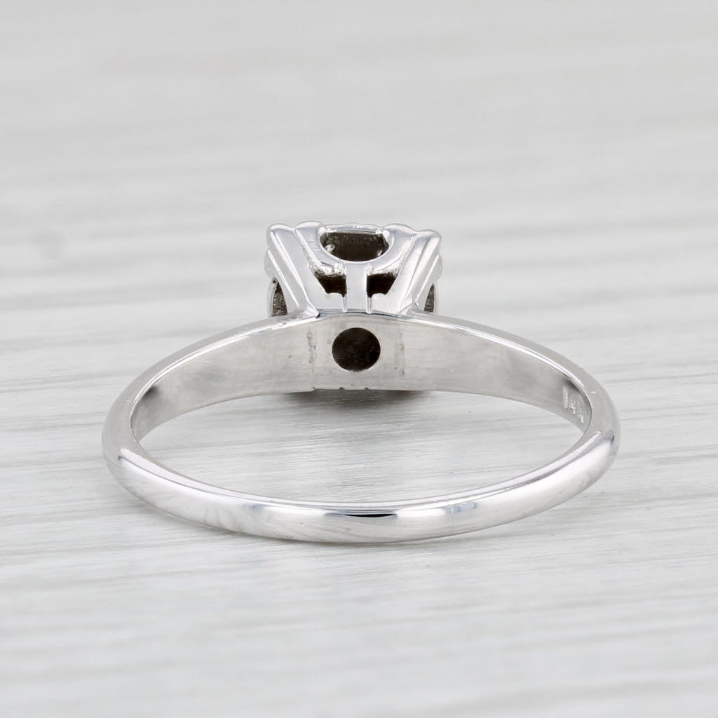 Light Gray Vintage Diamond Cluster Engagement Ring 14k White Gold Size 7