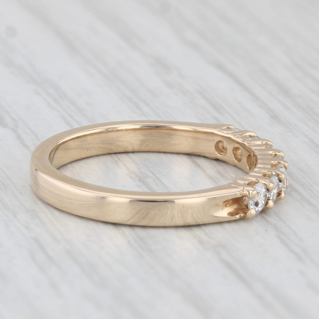 Light Gray 0.40ctw Diamond Wedding Band 14k Yellow Gold Size 7 Stackable Ring