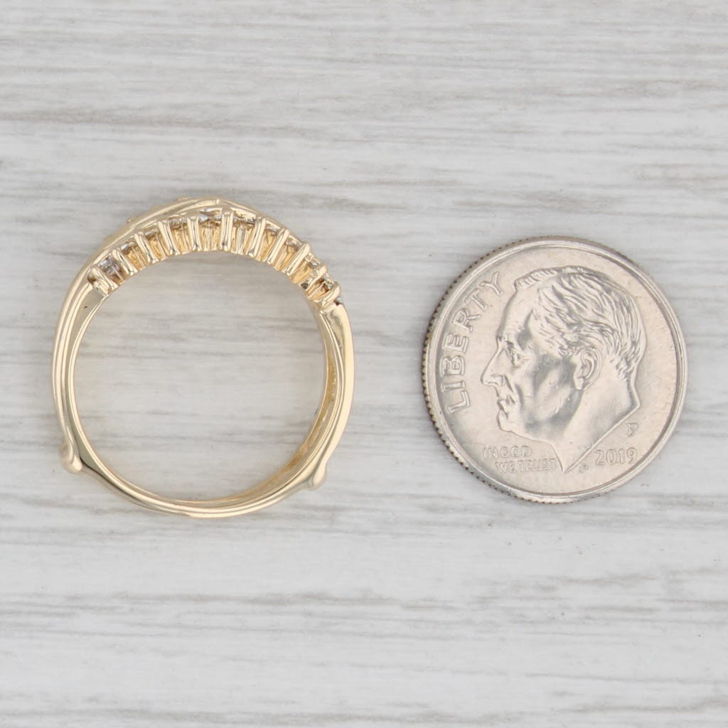 Light Gray 0.33ctw Diamond Ring Jacket Wrap 14k Yellow Gold Size 6.5 Guard Wedding Band