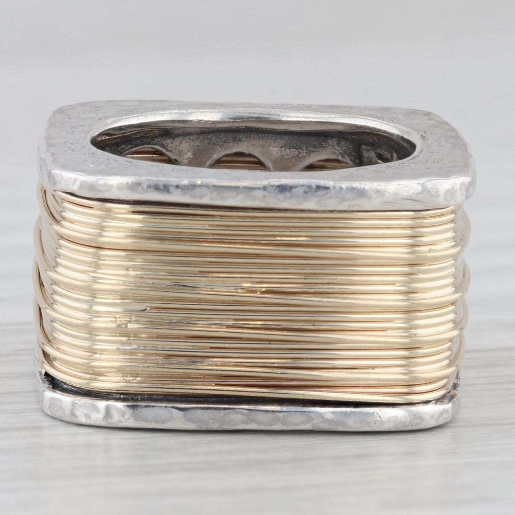 Light Gray Gold Wire Wrapped Ring Sterling Silver 14k Yellow Gold Size 7 Band Noy Li