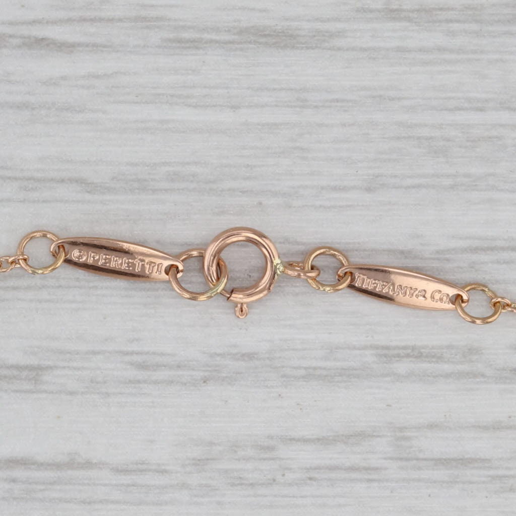 Gray Tiffany Peretti Diamonds by the Yard Bracelet w/ Pouch 18k Yellow Gold 6.75"