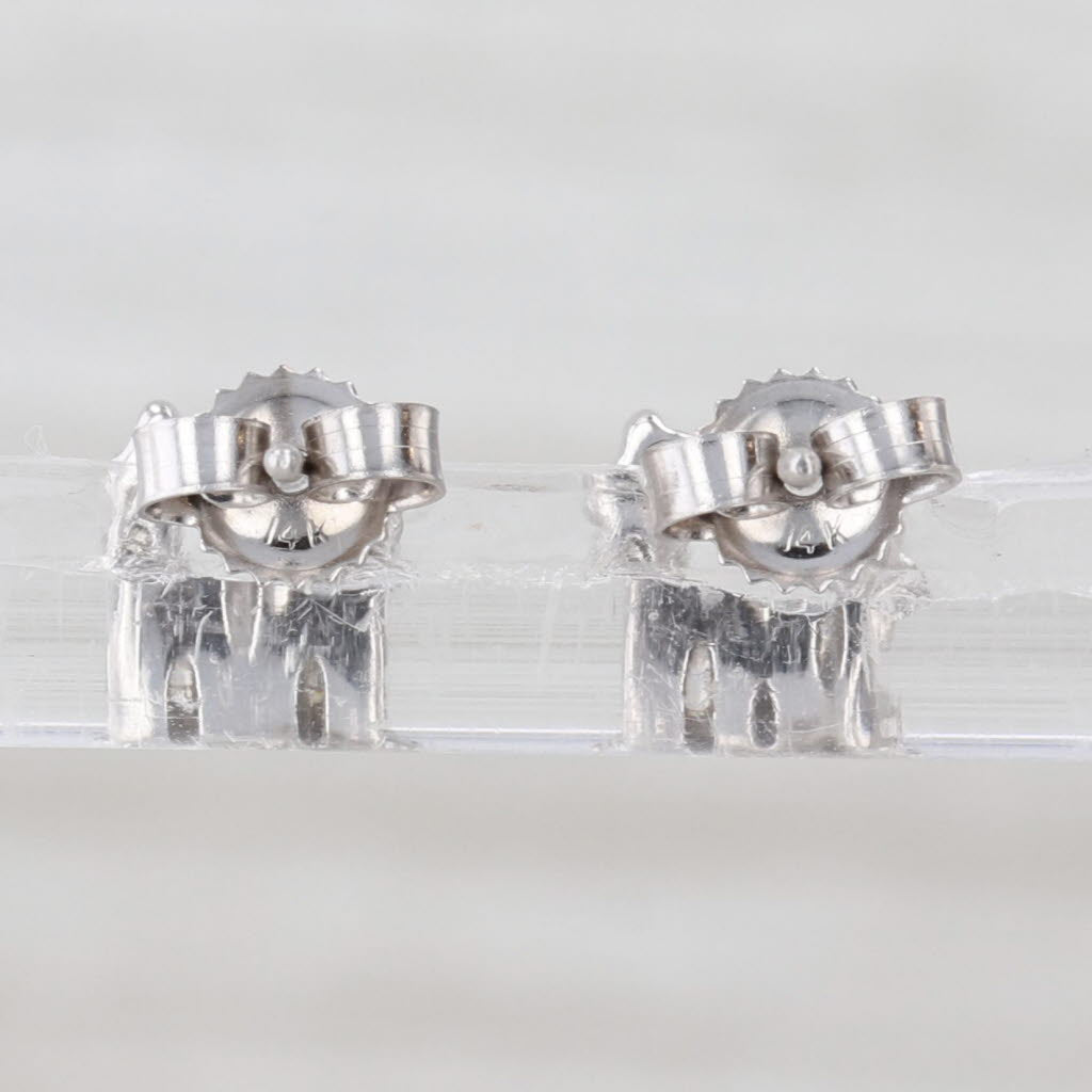 0.18ctw Diamond Horseshoe Stud Earrings 14k White Gold Studs Good Luck Western