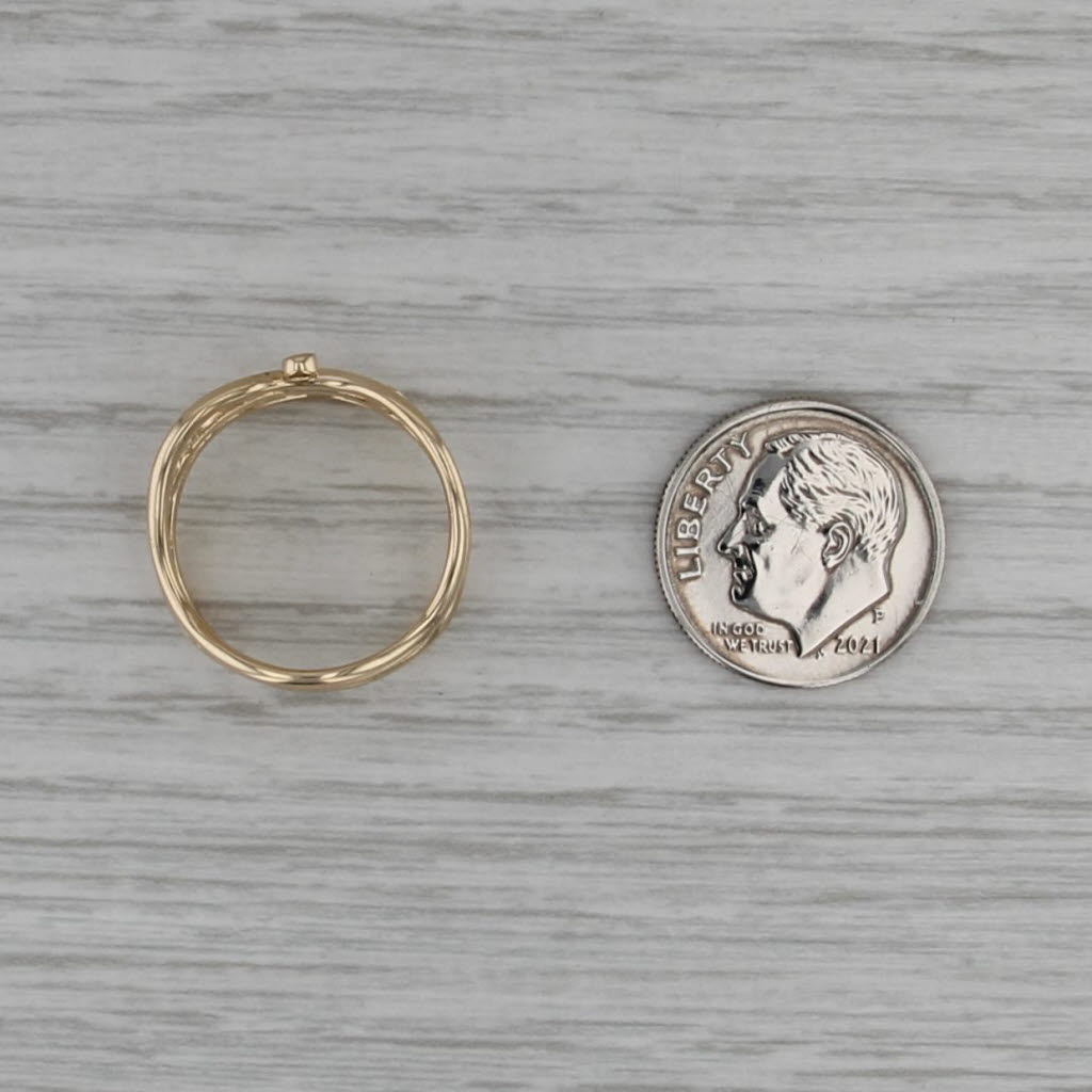 Diamond Orbit Contoured Bands Ring 14k Yellow Gold Size 6.25