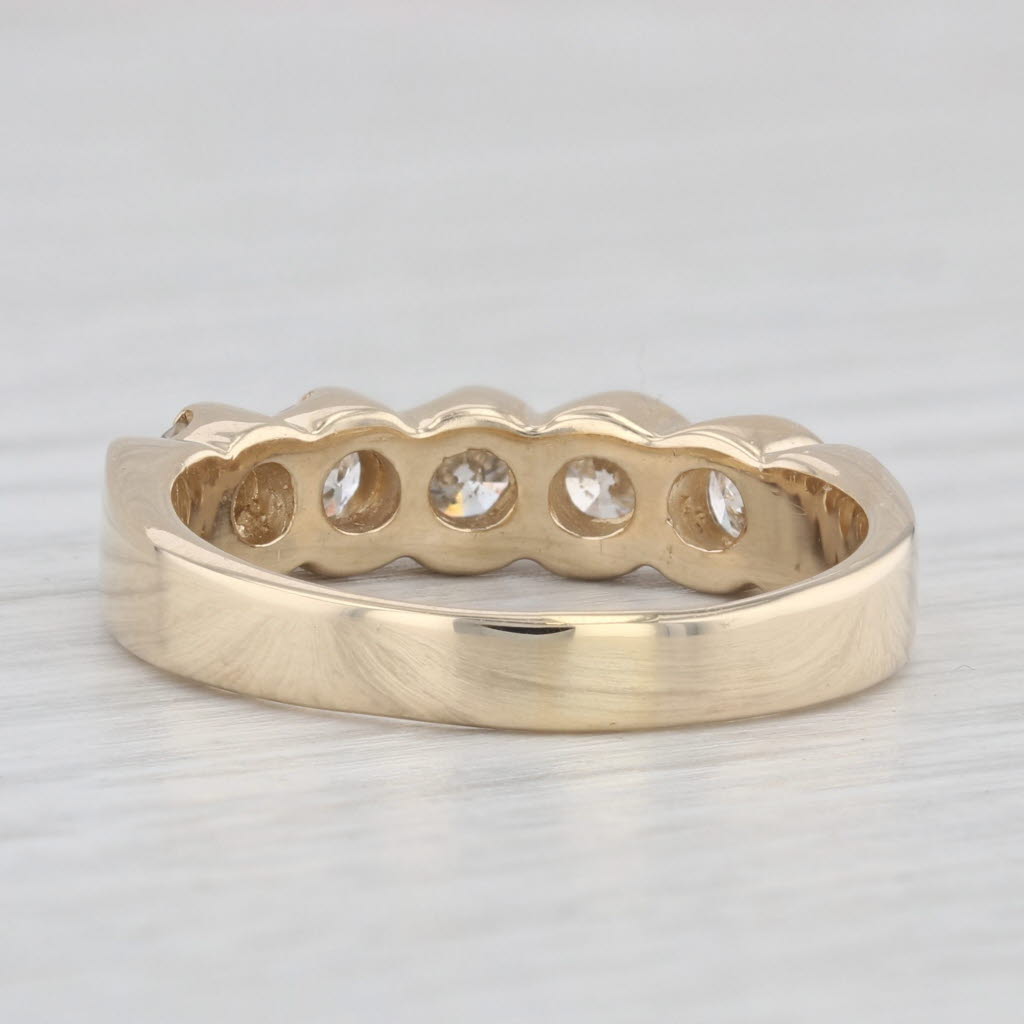 Light Gray 0.85ctw Diamond Ring 14k Yellow Gold Stackable Anniversary Wedding Band Size 8
