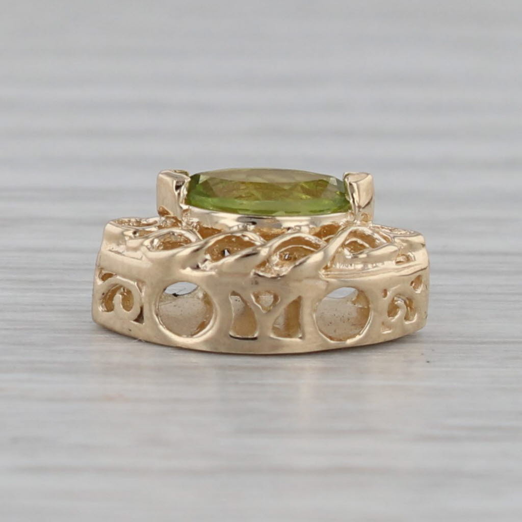 Gray 0.60ct Peridot Slide Bracelet Charm 14k Yellow Gold Vintage Richard Klein