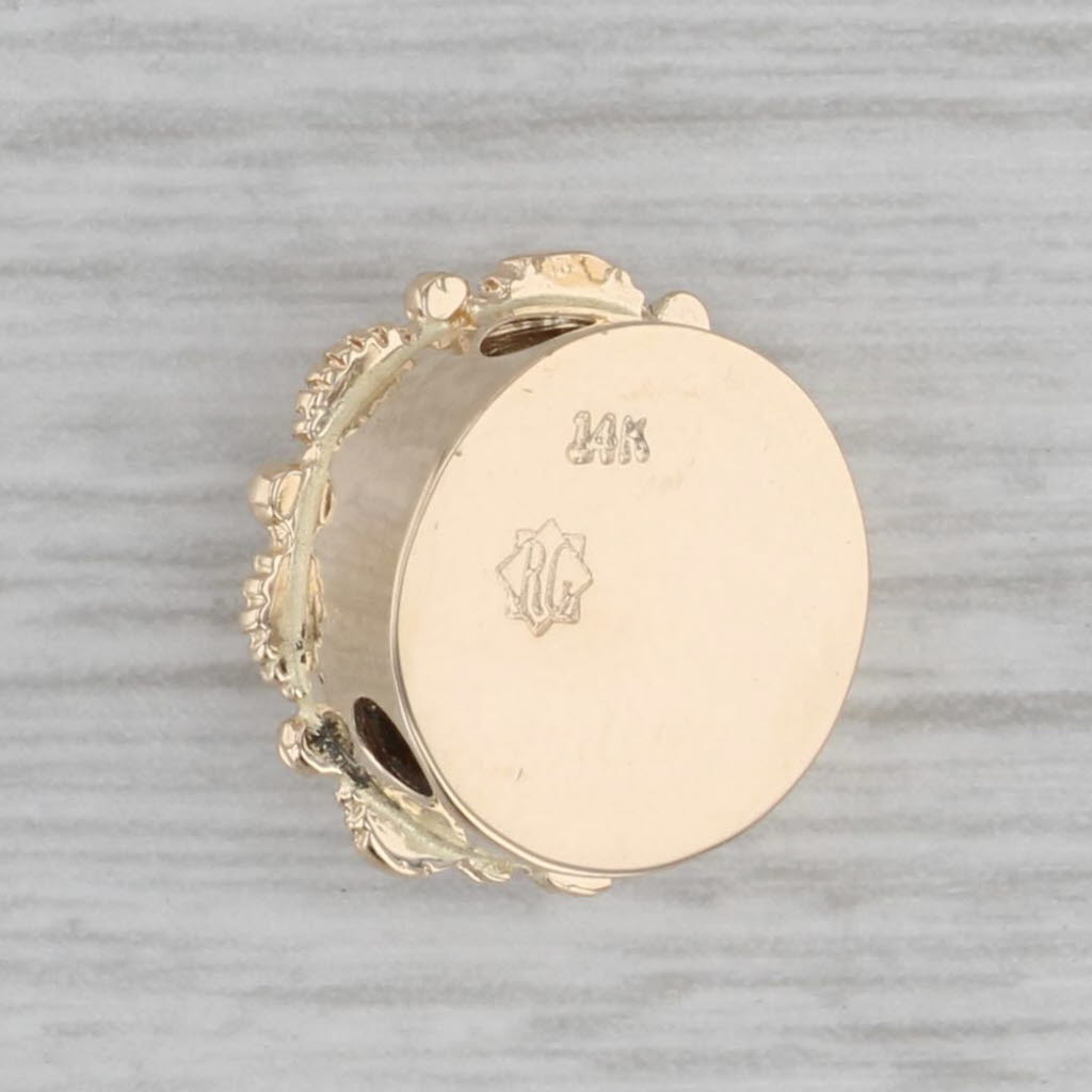 Gray Richard Glatter Diamond Flower Slide Bracelet Charm 14k Yellow Gold Vintage