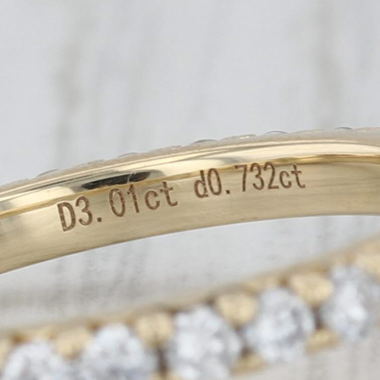 New IGI 3.73ctw Oval Lab Grown Diamond Engagement Ring 14k Yellow Gold