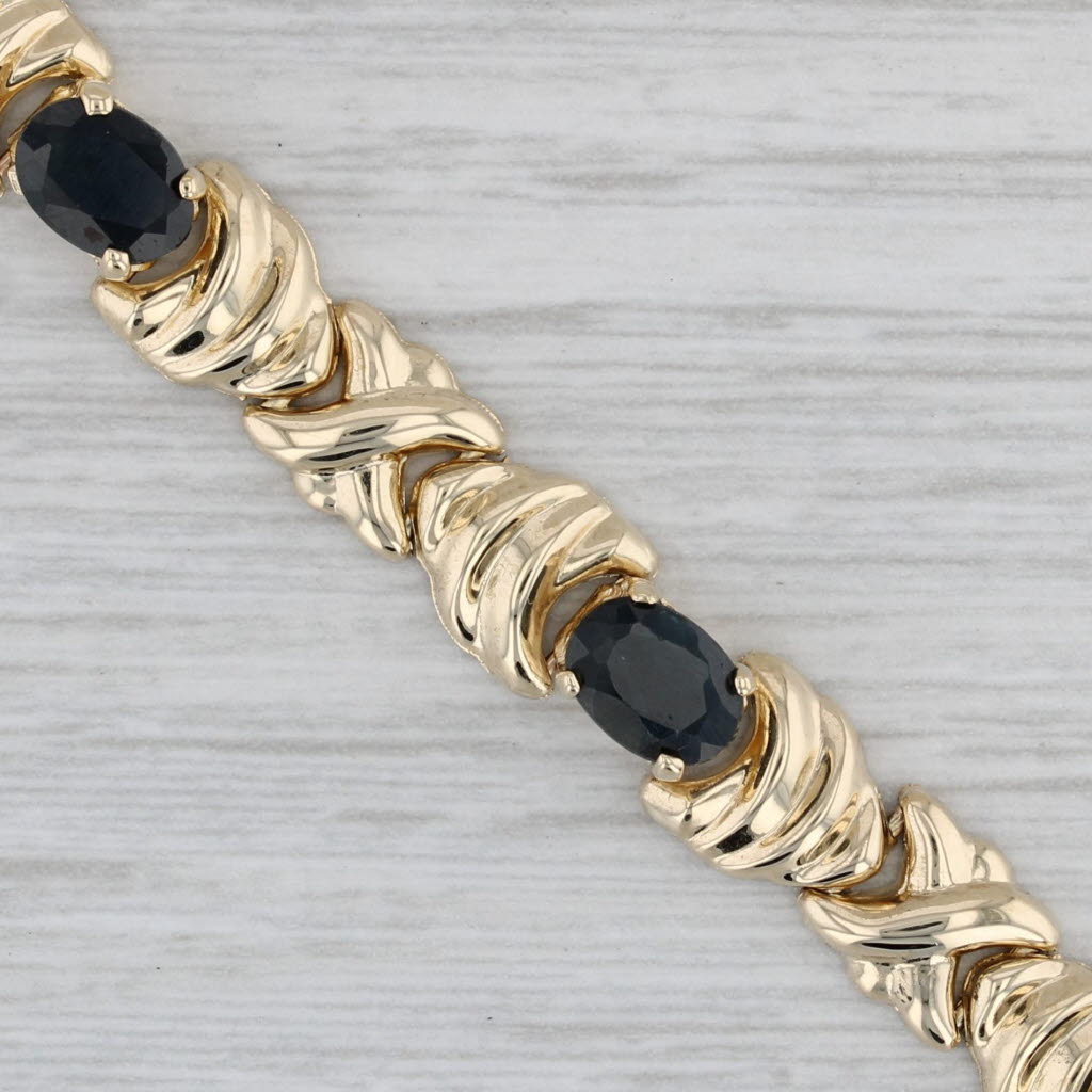 Gray Town & Country 5.70ctw Sapphire Bracelet 10k Yellow Gold 7.25" 7.4mm