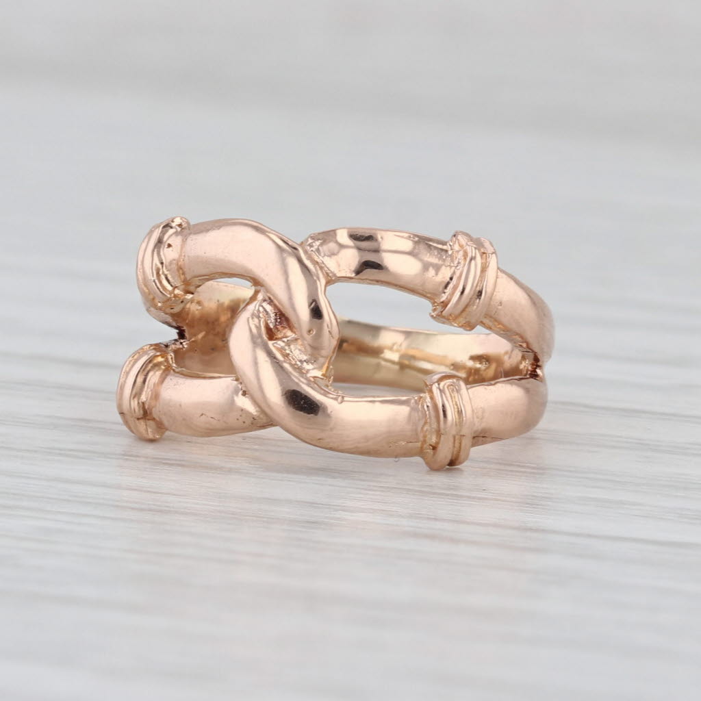 Rose Gold Interlocking Knot Ring 18k Size 5.25-5.5