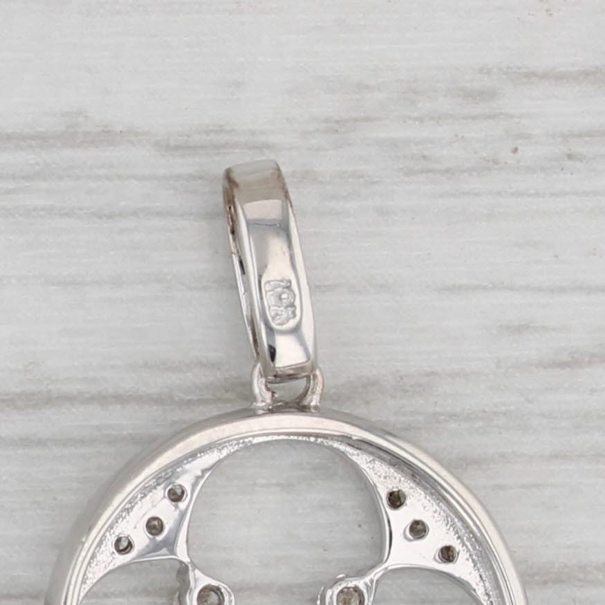 Gray 0.25ctw Diamond Accented Skeleton Key Pendant 10k White Gold Charm