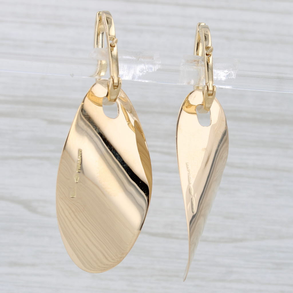 Light Gray Mattioli Convertible Dangle Hoop Earrings 18k Yellow Gold Snap Top