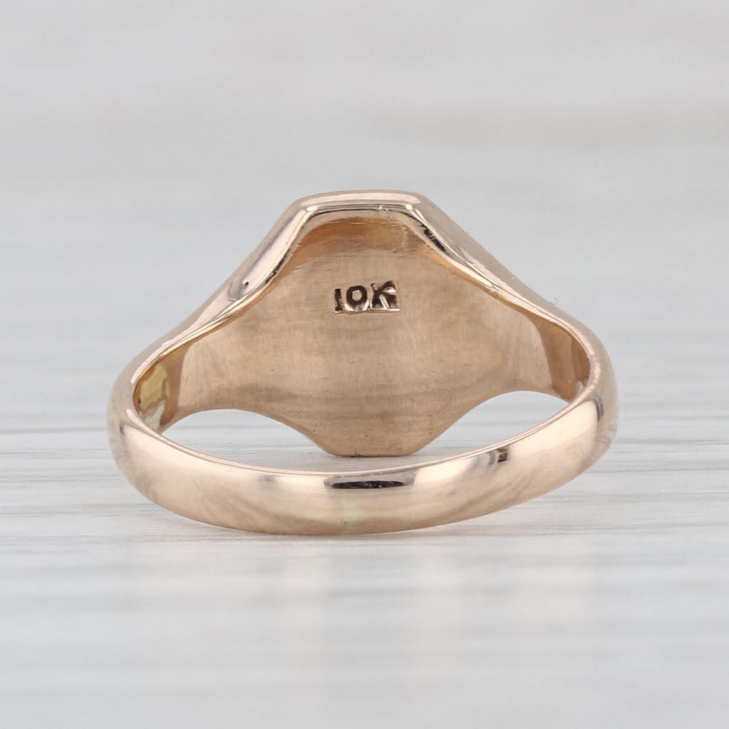 Vintage Engravable Signet Ring 10k Yellow Gold Size 4.5