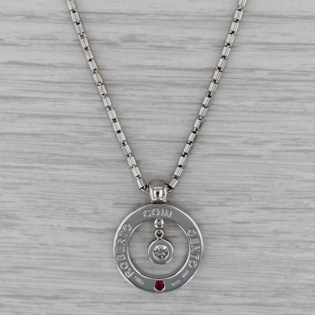 Roberto Coin Cento 0.80ctw Diamond Circle Pendant Necklace 18k Gold 16.25"