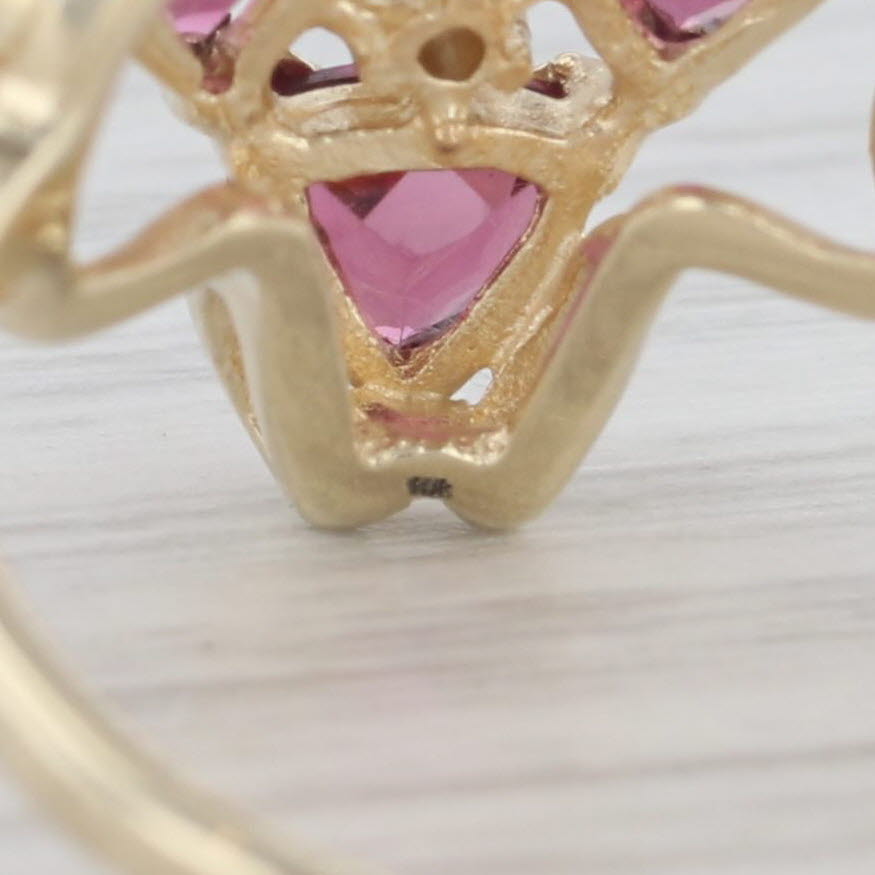 Gray 1.50ctw Rhodolite Garnet Cluster Ring 10k Yellow Gold Size 6.25 Diamond Accent