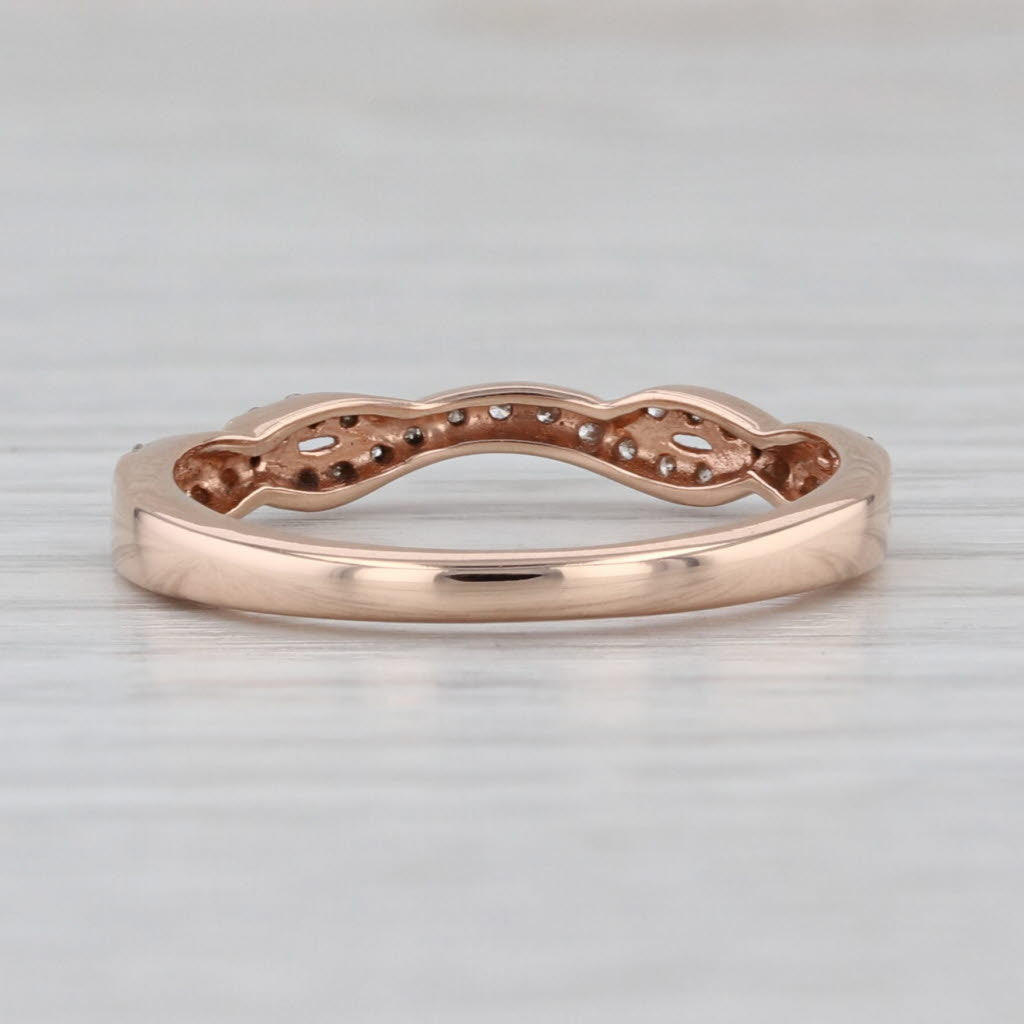 0.20ctw Diamond Contoured Woven Ring 14k Rose Gold Size 7 Stackable Band