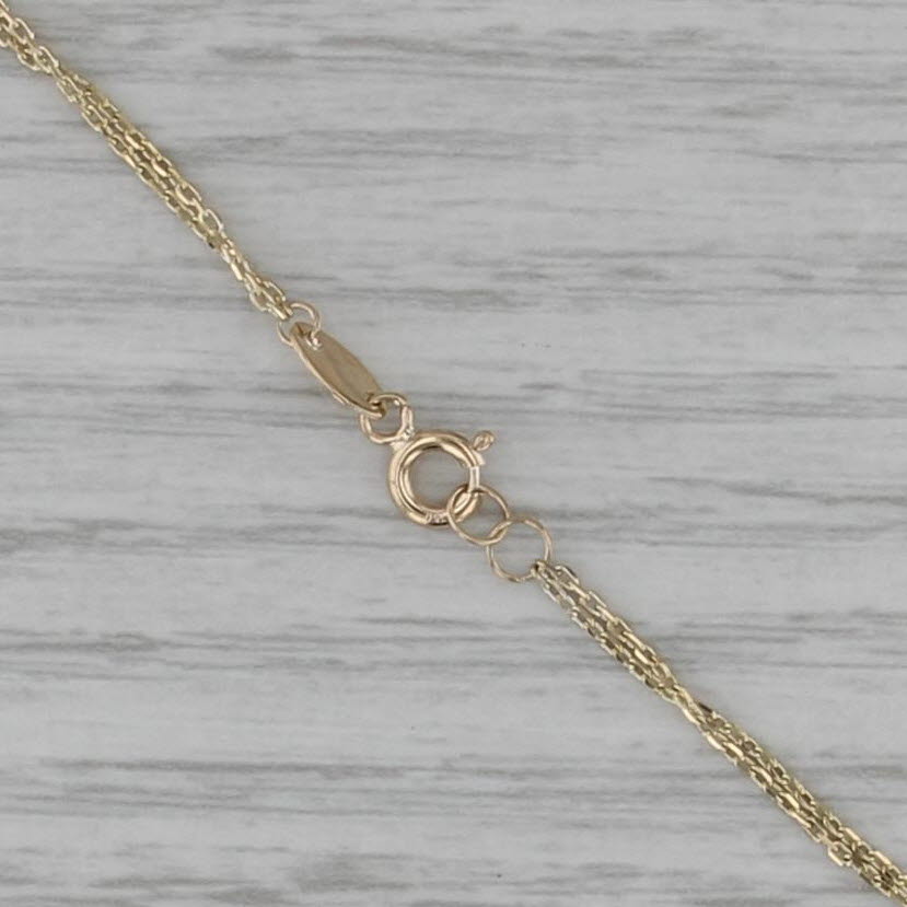 Double Chain V Necklace 18k Yellow Gold 18" Cable Chain