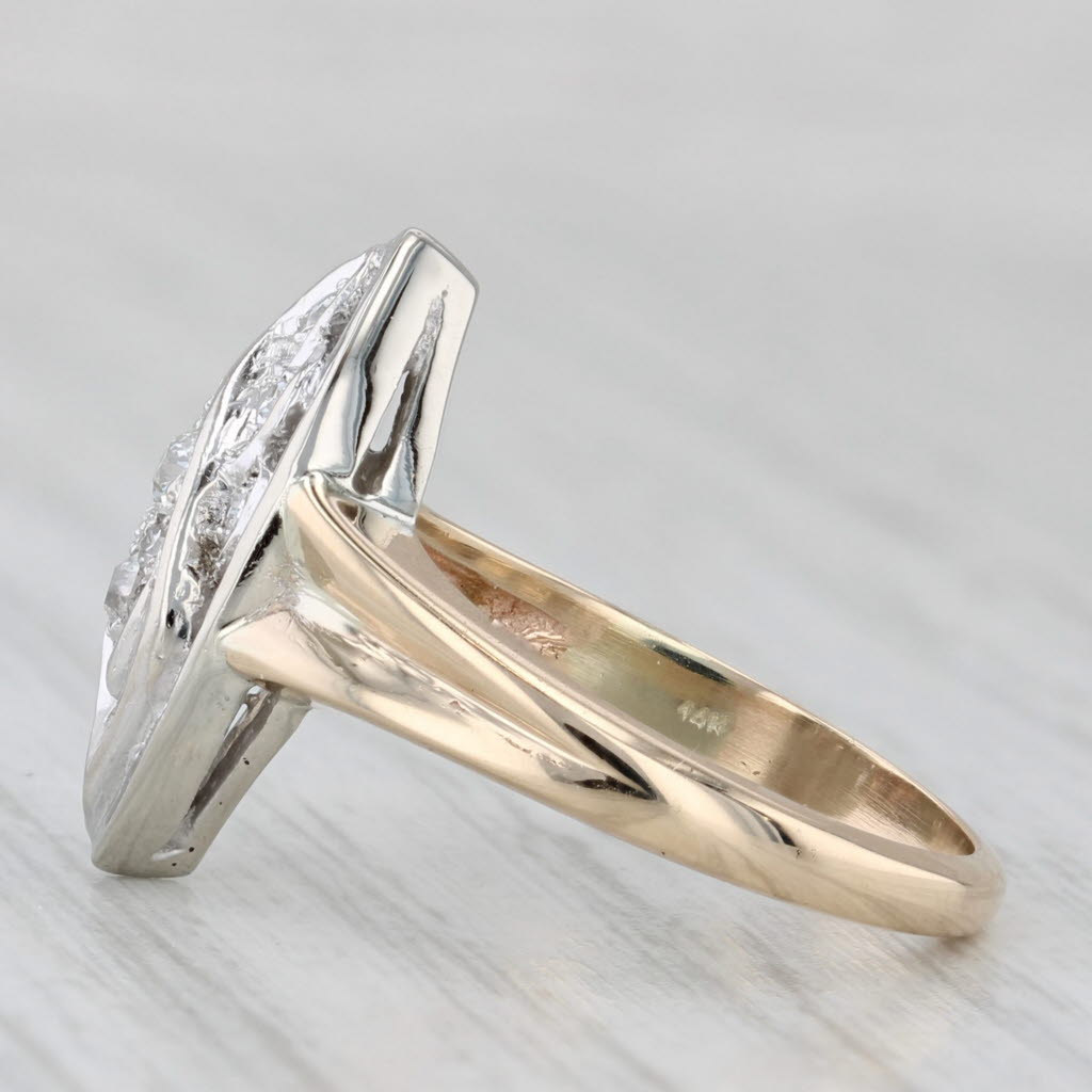 Light Gray 0.15ctw Diamond Ring 14k White Yellow Gold Size 5.25