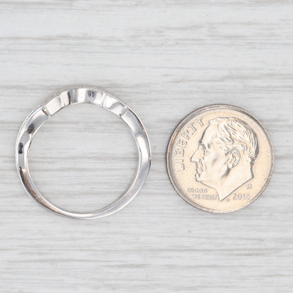 Neil Lane 0.12ctw Diamond Wedding Band Contoured Ring Guard 14k White Gold