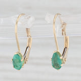 0.40ctw Emerald Drop Earrings 14k Yellow Gold Pear Solitaire Lever Backs