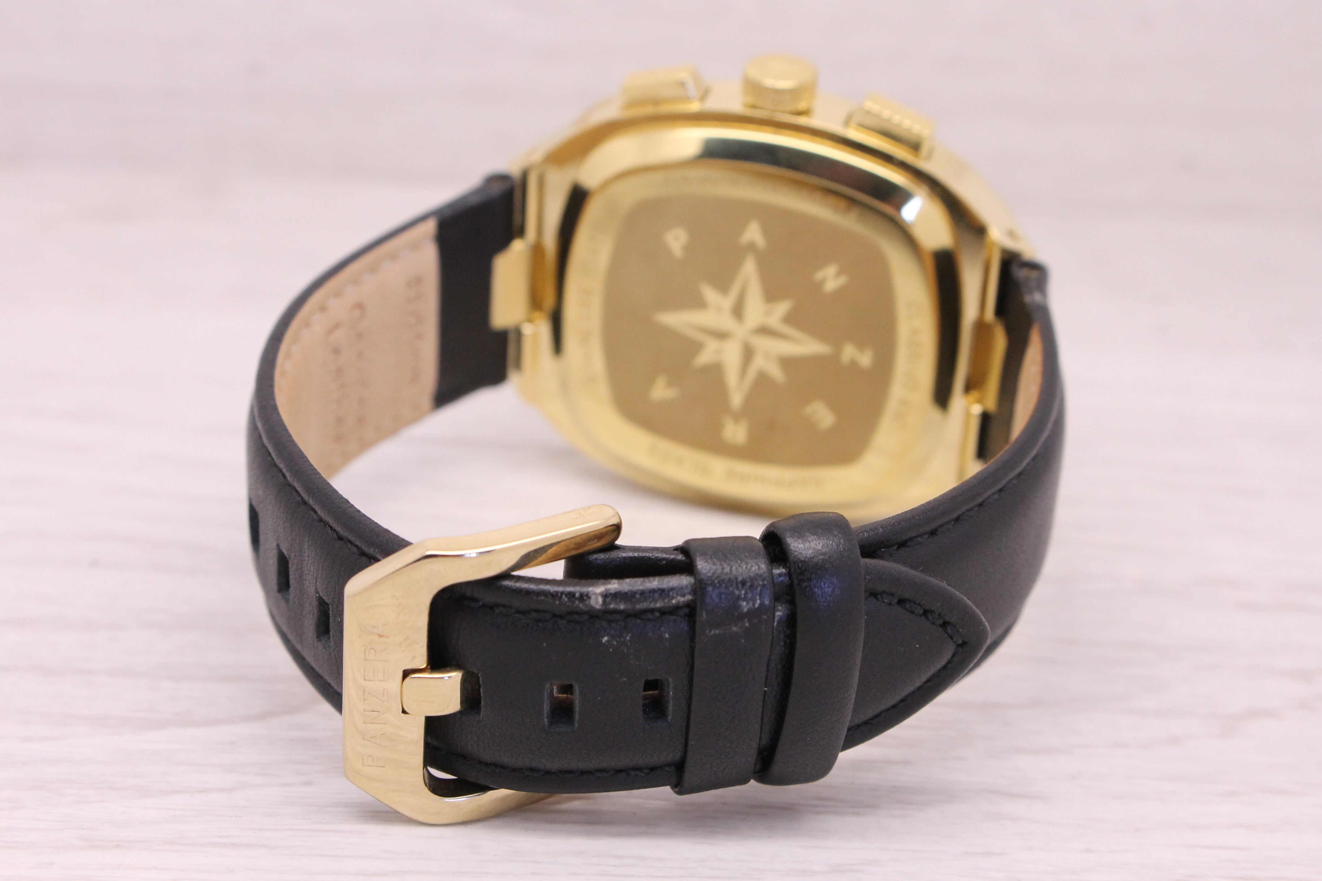 Light Gray Panzera Classivo 43C 43mm Gold Plated Steel Quartz Chronograph Watch C43C-03