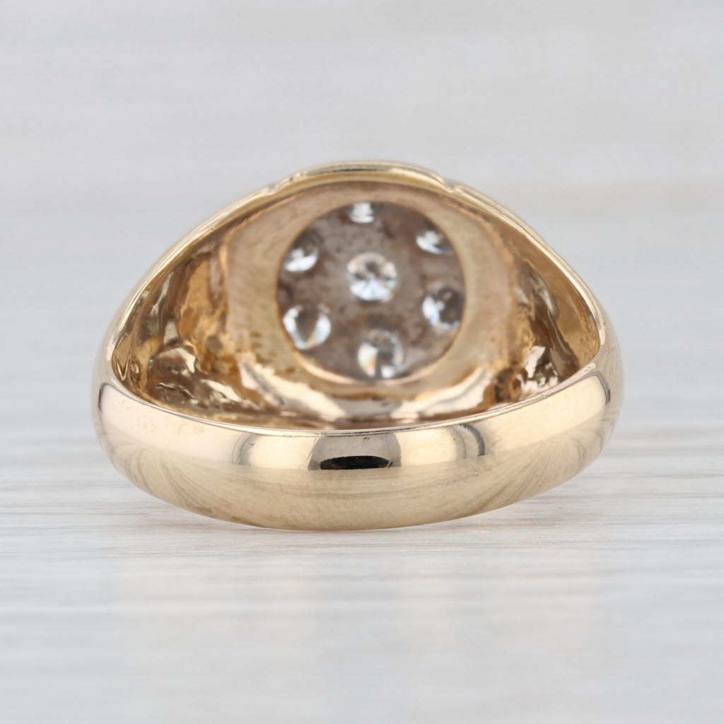 1.75ctw Diamond Cluster Ring Belcher Setting 14k Yellow Gold Sz 14.25 VS1-2 G-H