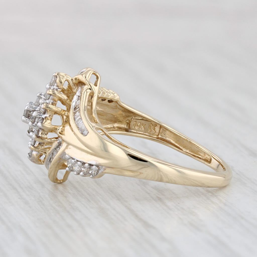 Light Gray 0.50ctw Diamond Ring 10k Yellow Gold Size 7.25 Engagement