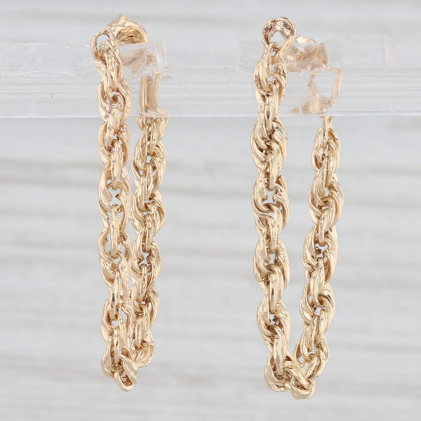 Rope Chain Hoop Earrings 14k Yellow Gold Drops