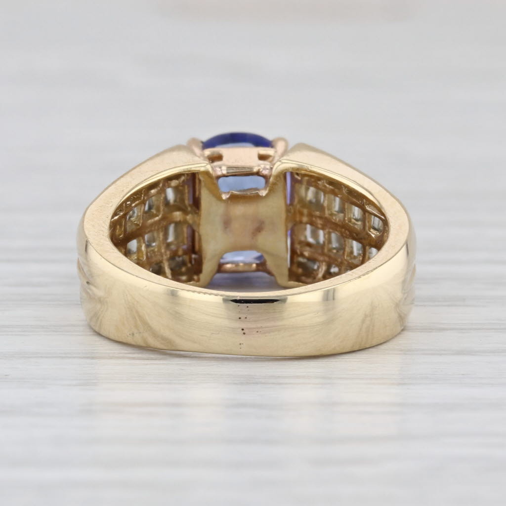 2.86ctw Oval Tanzanite Diamond Ring 14k Yellow Gold Size 6