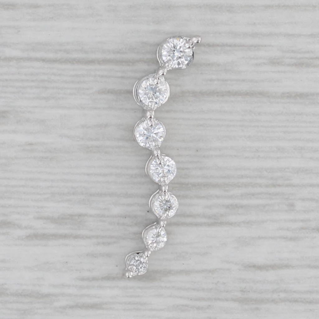 Gray 0.25ctw Tapering Diamond Journey Pendant 14k White Gold