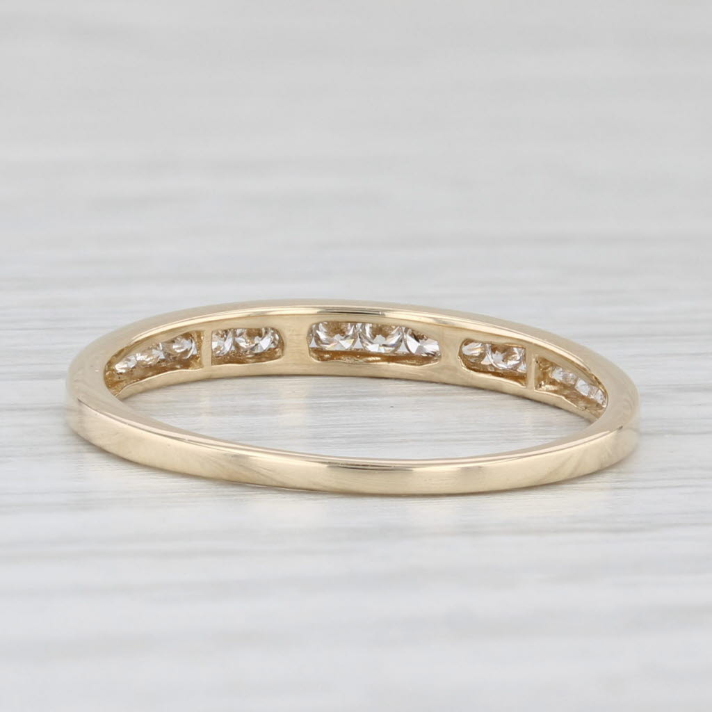 Light Gray 0.23ctw Diamond Wedding Band 14k Yellow Gold Size 6.75 Stackable Anniversary