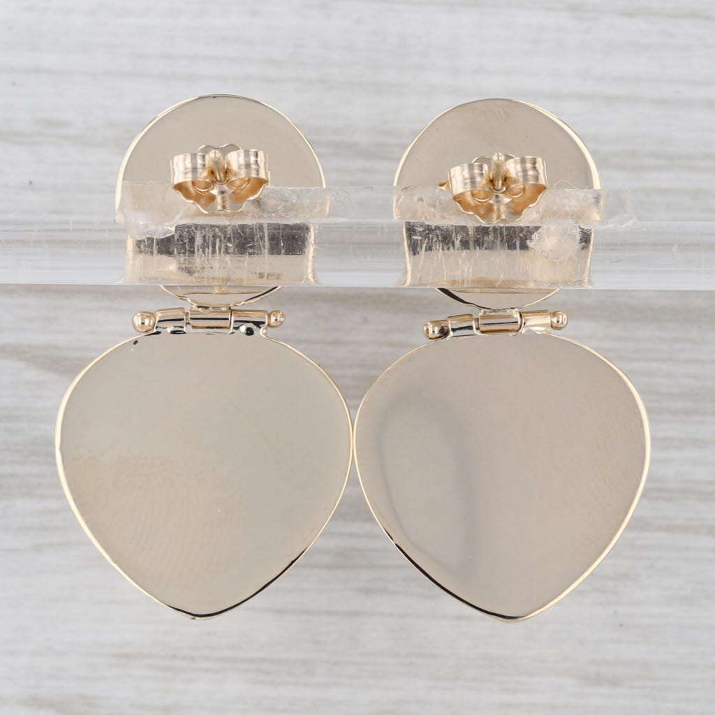 Beveled Dangle Earrings 14k Yellow Gold Lightweight Drops
