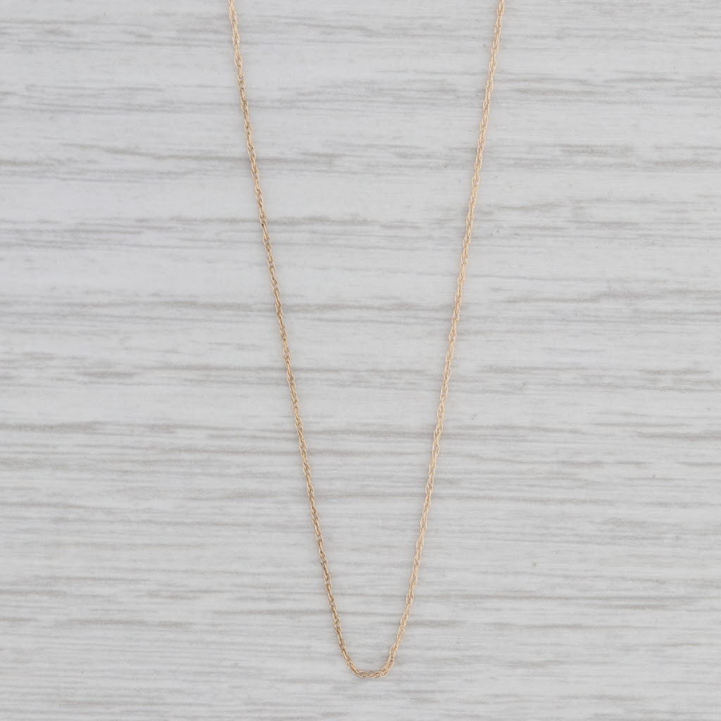 Gray 18" 0.6mm Fine Rope Chain Necklace 14k Yellow Gold