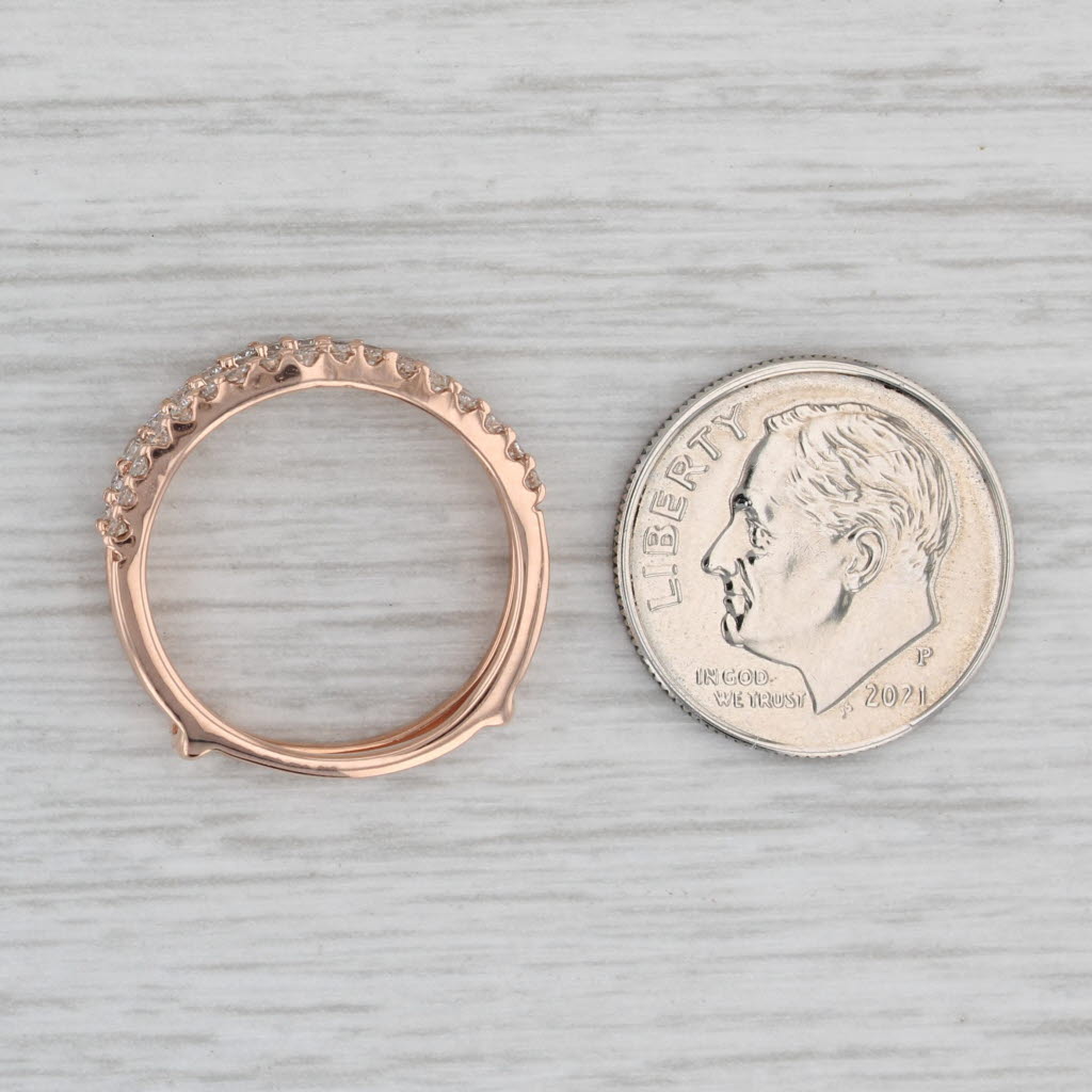 Gray 0.45ctw Diamond Ring Jacket Guard 14k Rose Gold Size 5.5 Wedding Bridal