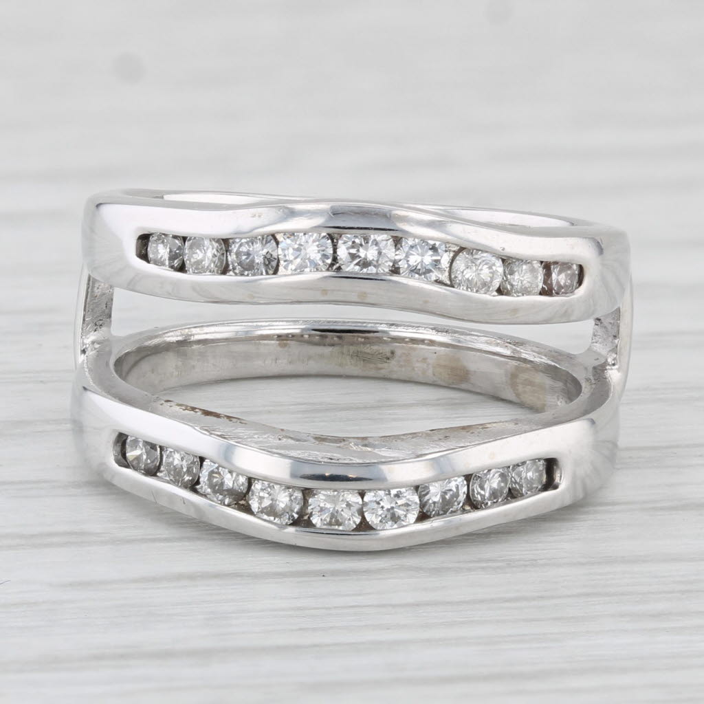 Light Gray 0.50ctw Diamond Ring Jacket Guard Enhancer 14k White Gold Size 6-6.25 Bridal