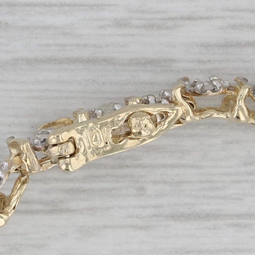 Gray 0.60ctw Diamond Tennis Bracelet 10k Yellow Gold 7.25" 4.3mm