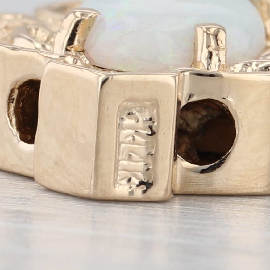 Gray Opal Slide Bracelet Charm 14k Yellow Gold Vintage Goldman Kolber