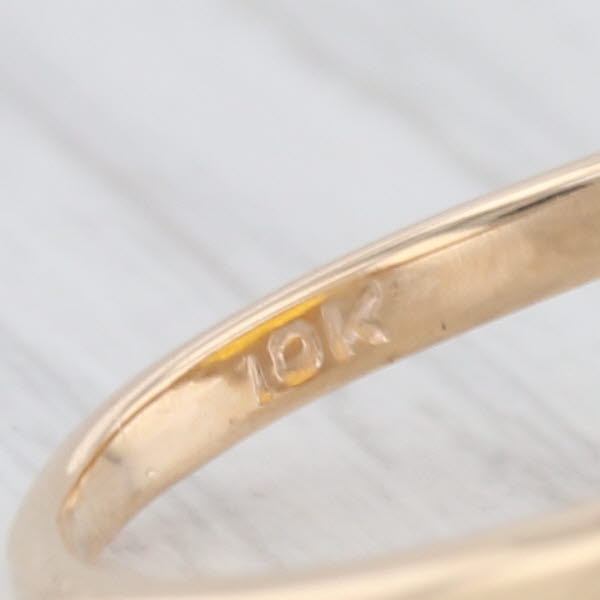 Light Gray Lab Created Yellow Orange Sapphire White Spinel 10k Yellow Gold Ring Size 5.75