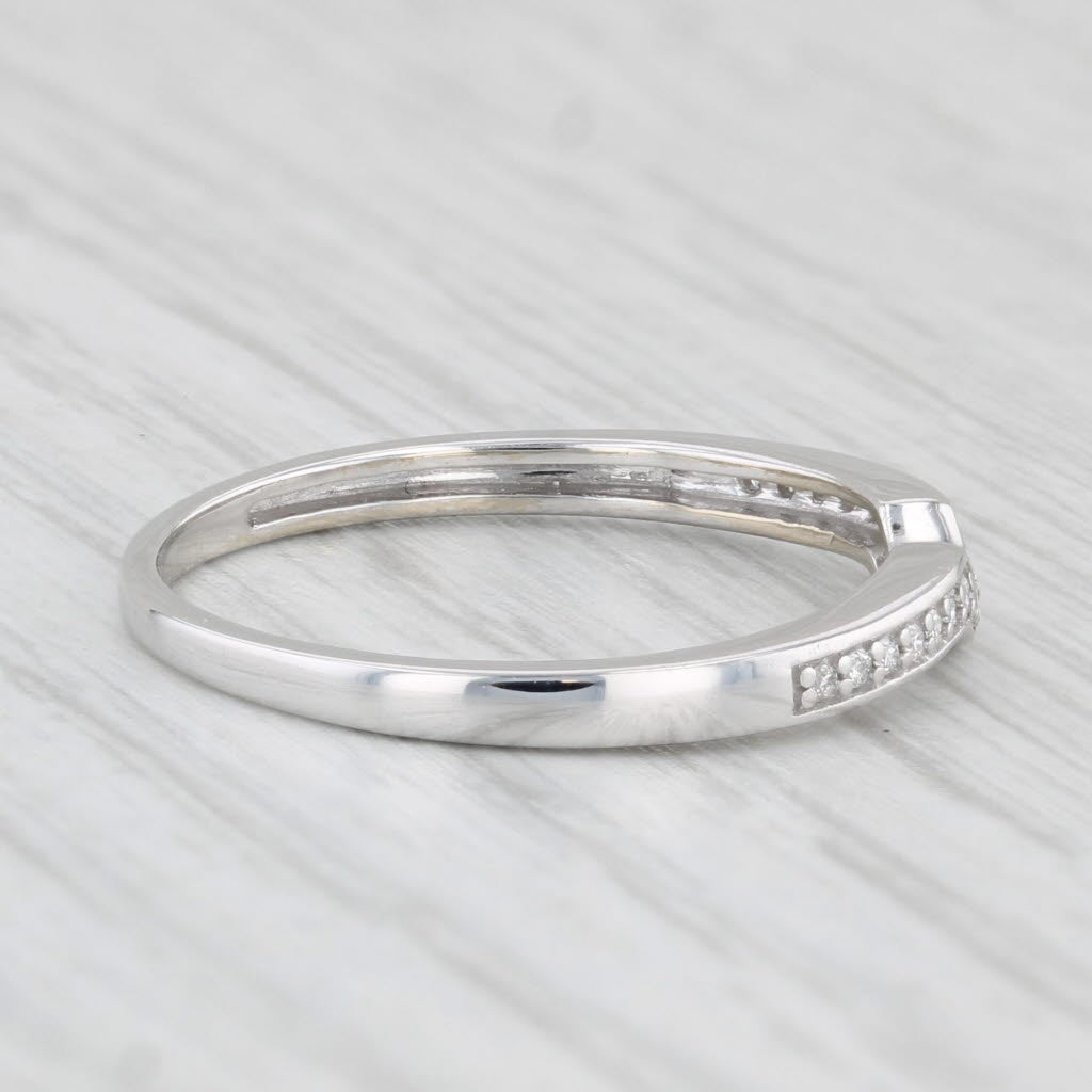 Light Gray Diamond Ring Guard 14k White Gold Stackable Band Size 7 Wedding Anniversary