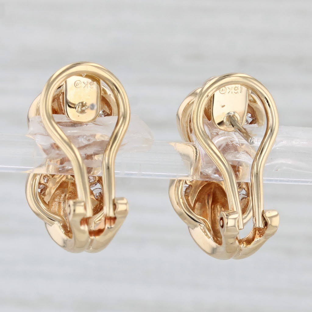 Light Gray 0.66ctw Diamond X Drop Earrings 18k Yellow Gold Omega Backs